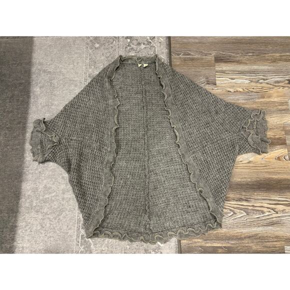 Anthropologie Moth Waffle Weave Ruffle Cardigan Sweater Wrap - Picture 1 of 6
